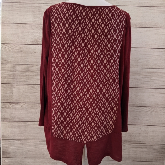 Lucky Brand top size large, red and white diamonds - Picture 3 of 10